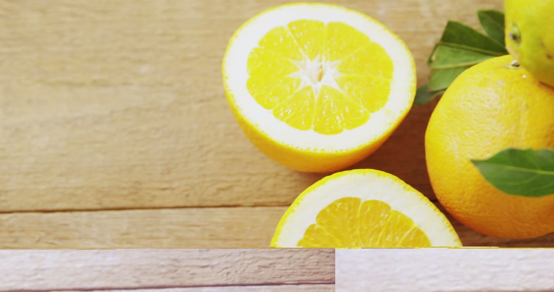 Fresh Lemons with Leaves on Wooden Surface - Free Images, Stock Photos and Pictures on Pikwizard.com