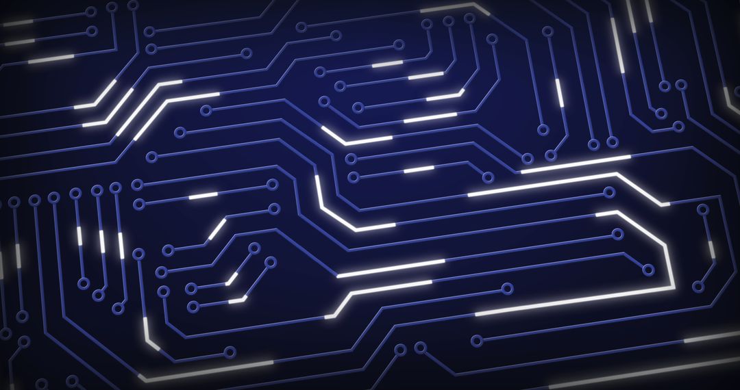 Abstract Computer Circuit Board on Blue Background