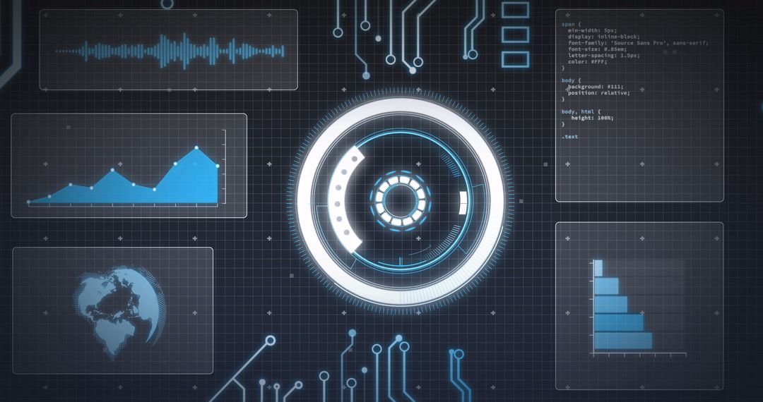 digital interface with data visualizations and global analysis - Free Images, Stock Photos and Pictures on Pikwizard.com