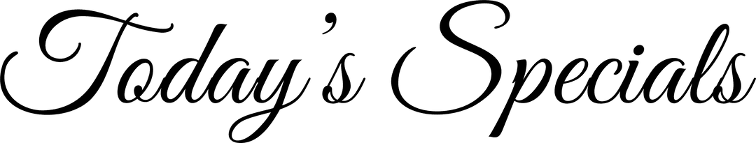 Today's Specials Text with Transparent Background
