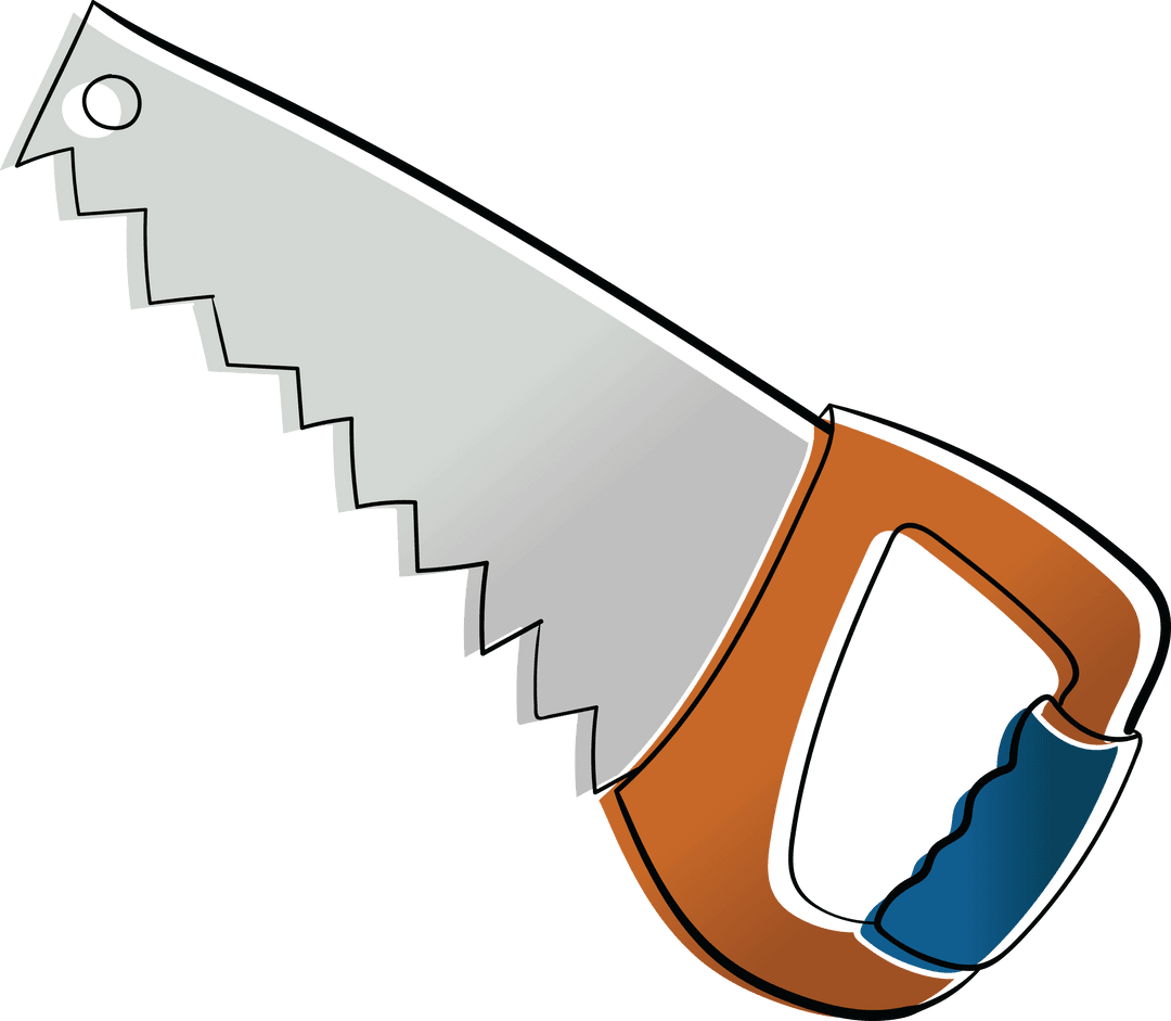Digital Saw Illustration on Transparent Background for Construction Projects