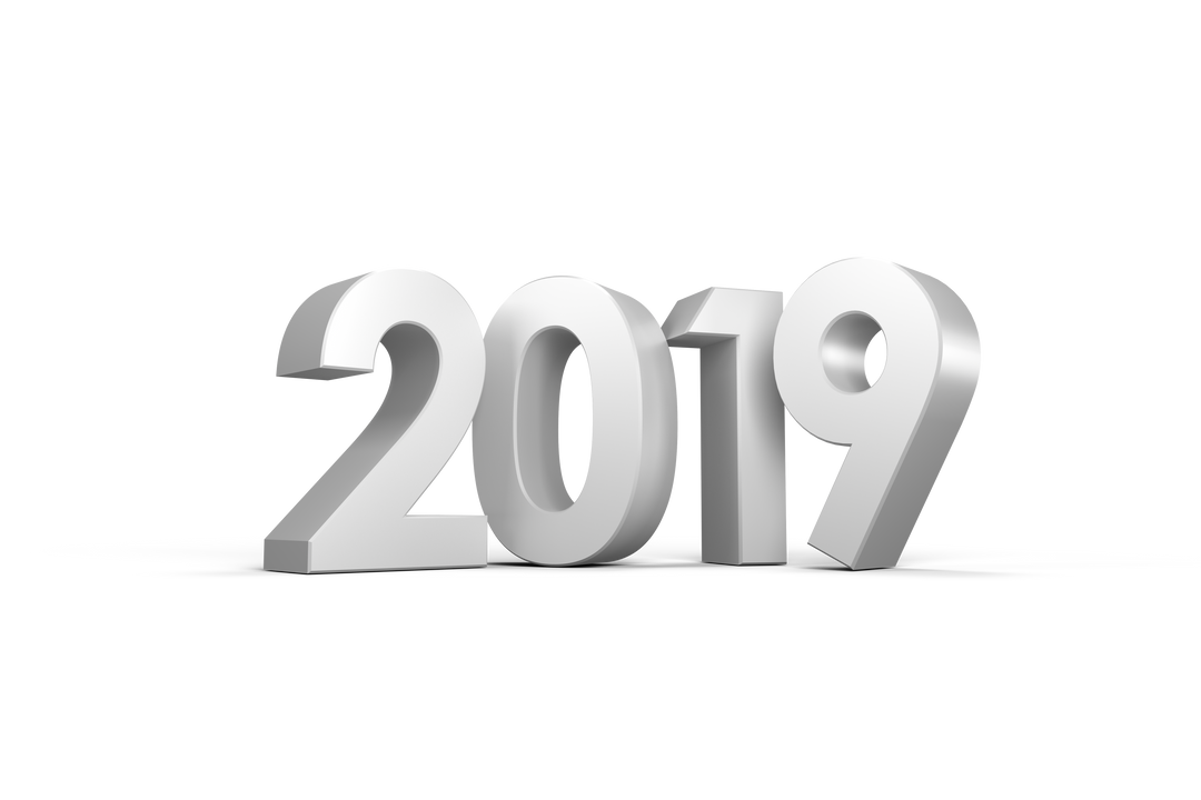 3D Silver '2019' Text on Transparent Background for Celebrations - Download Free Stock Images Pikwizard.com