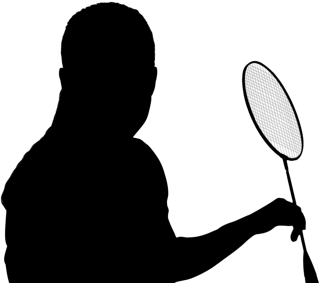 Silhouette of Woman in Active Pose on Transparent Background