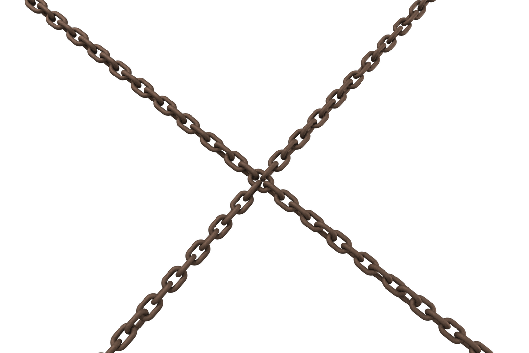Transparent Crossed Chains Rusty Metal Design Dynamic Visual