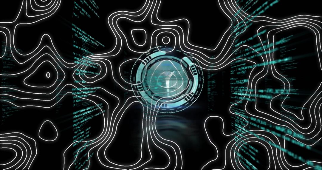 Futuristic Data Network with Abstract Lines and Clock Overlay