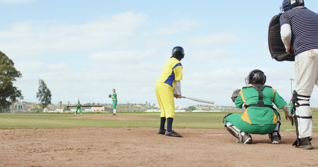 Community Baseball Game on Sunny Day Capturing the Action