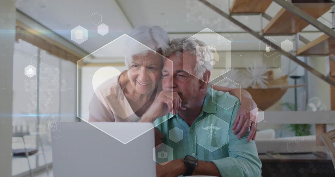 Senior Couple Engaging with Technology in Modern Smart Home