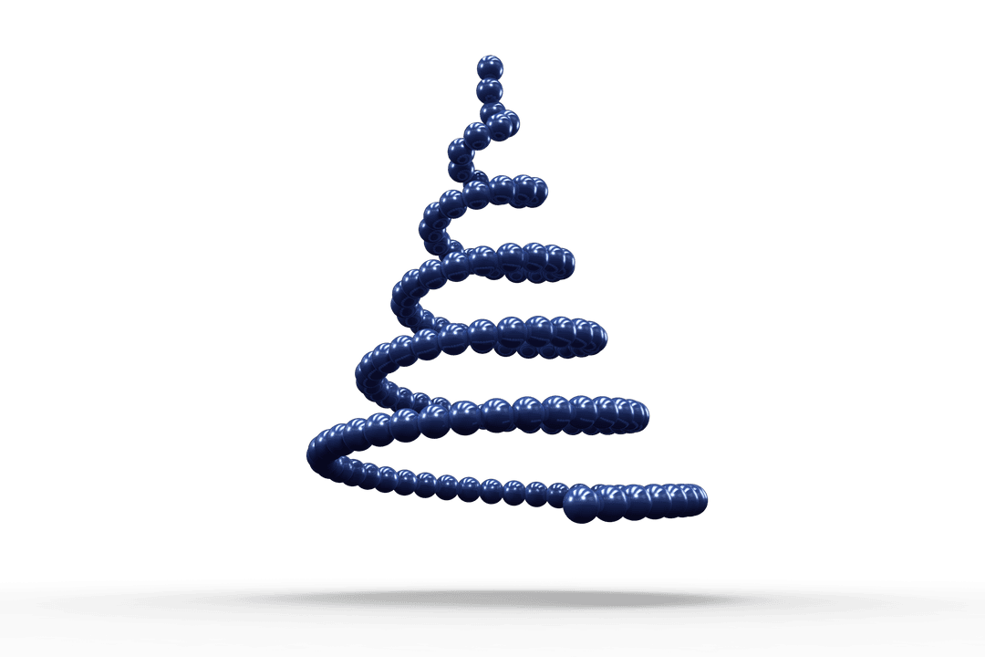 Transparent Xmas Tree Rendering with Coral Twist Design