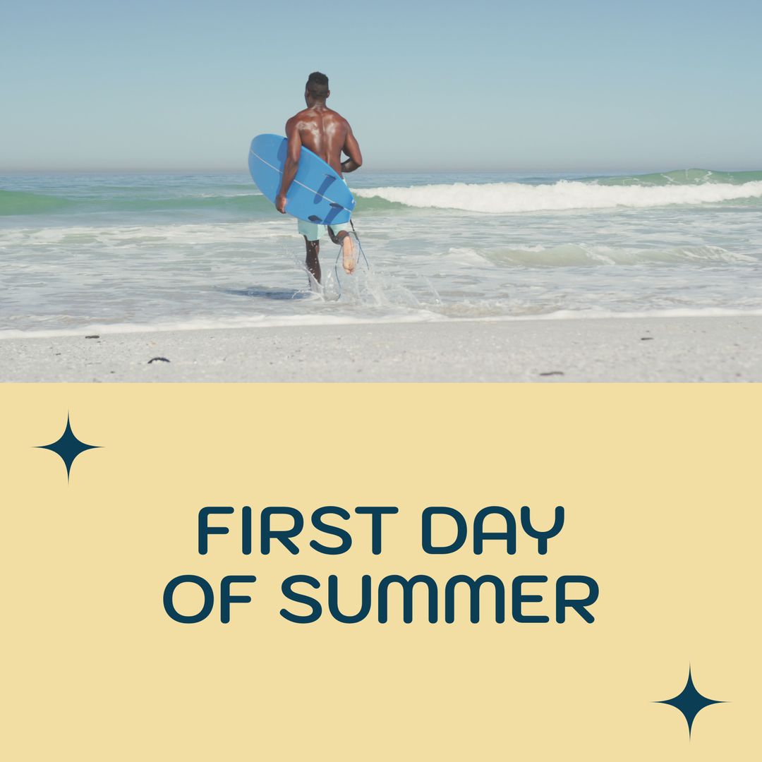 Excited Surfer Gearing up on First Day of Summer