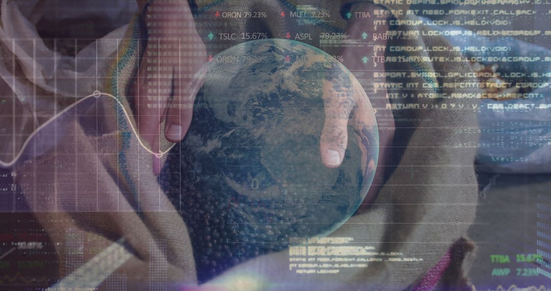 Global Agriculture Technology Data Analysis Concept Overlay