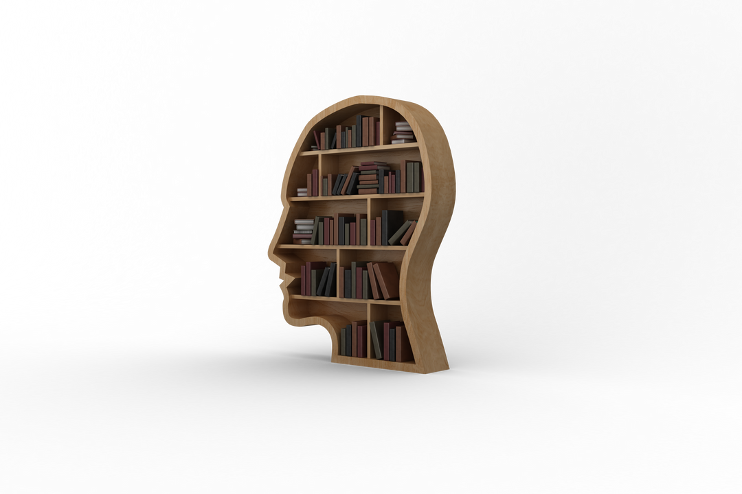 Books Shelves Shaping Human Head on Transparent Background - Download Free Stock Images Pikwizard.com