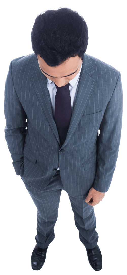 Transparent PNG of Biracial Businessman in Pinstripe Suit