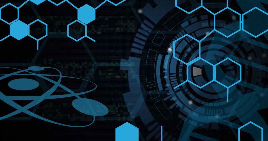 Futuristic Science Data Processing with Hexagonal Interface - Free Images, Stock Photos and Pictures on Pikwizard.com