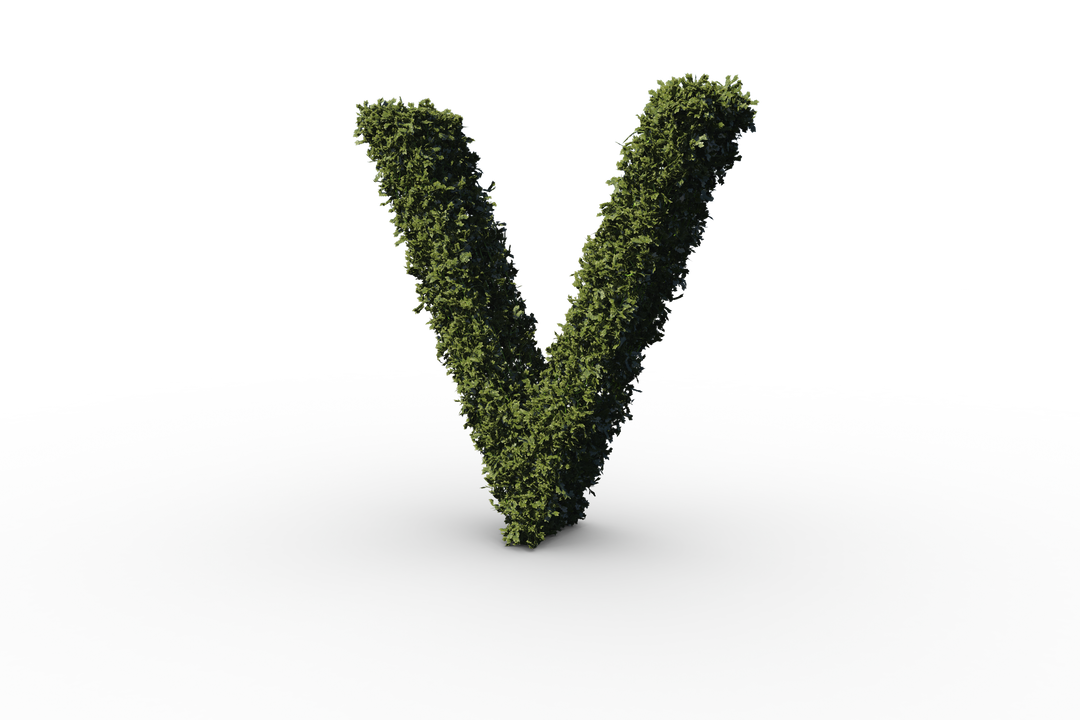 Transparent Letter V Made of Green Leaves with Shadow - Download Free Stock Images Pikwizard.com