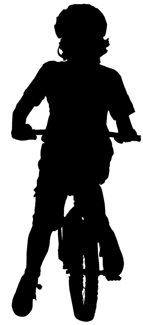 Cyclist Silhouetted on Transparent Background Racing Vector