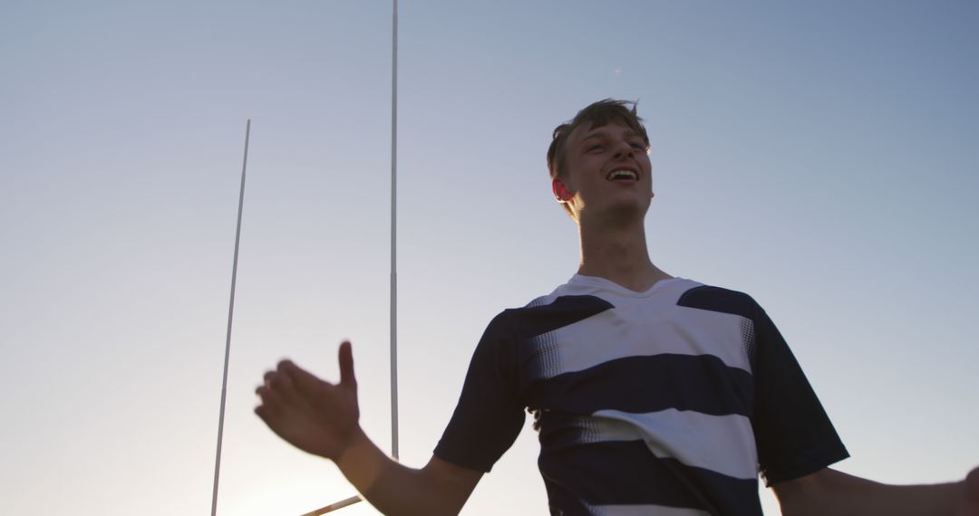 Young Rugby Player Celebrating Victory on Field - Free Images, Stock Photos and Pictures on Pikwizard.com