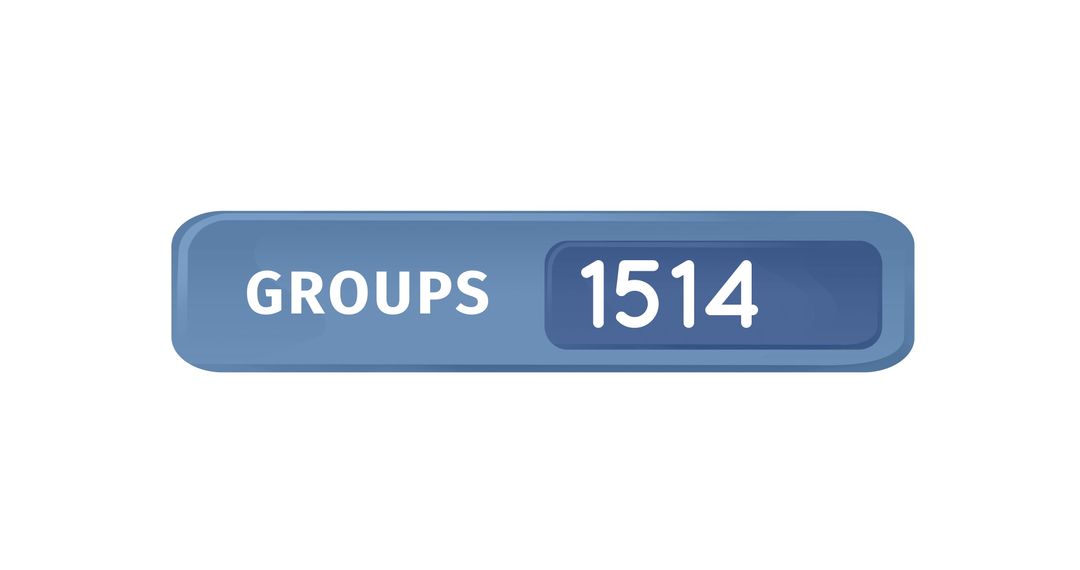Digital Counter Displaying Groups Count on Blue Banner