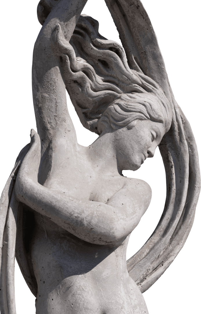 Elegant Classical Woman Sculpture with Transparent Background