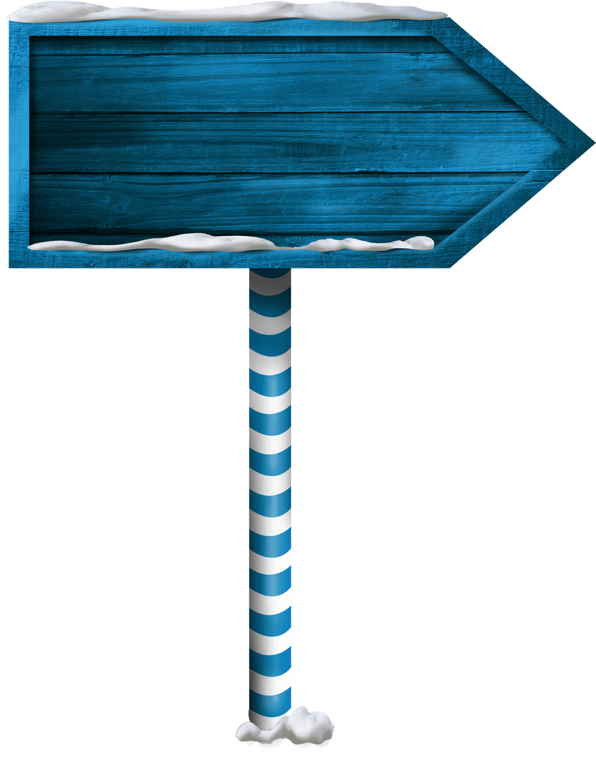 Transparent Winter Arrow Signboard with Snow Accumulation