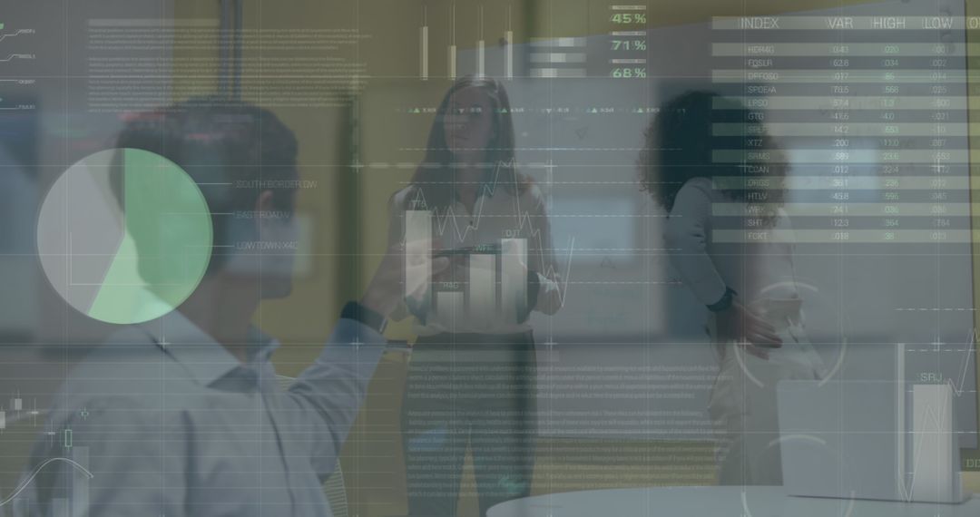 Business Team Analyzing Creative Technological Data in Modern Office