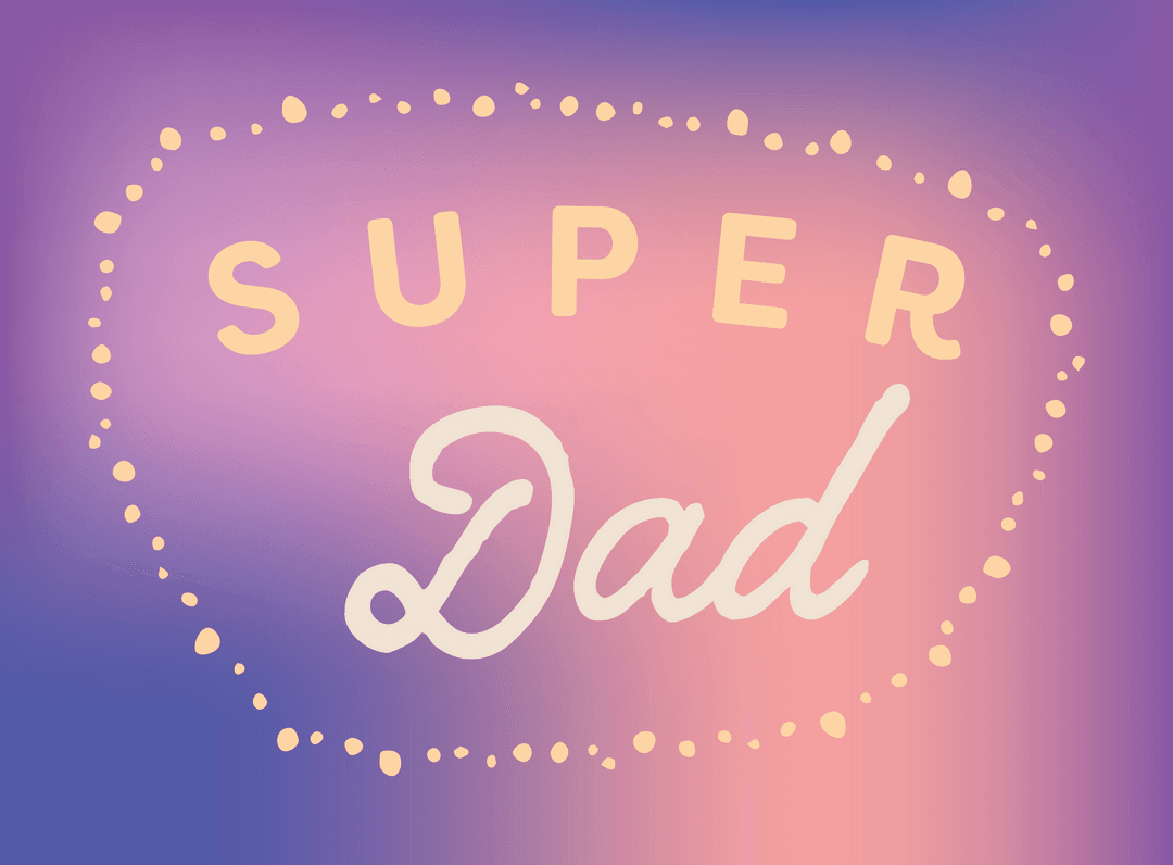 Text Graphic Super Dad on Transparent Mesh Background
