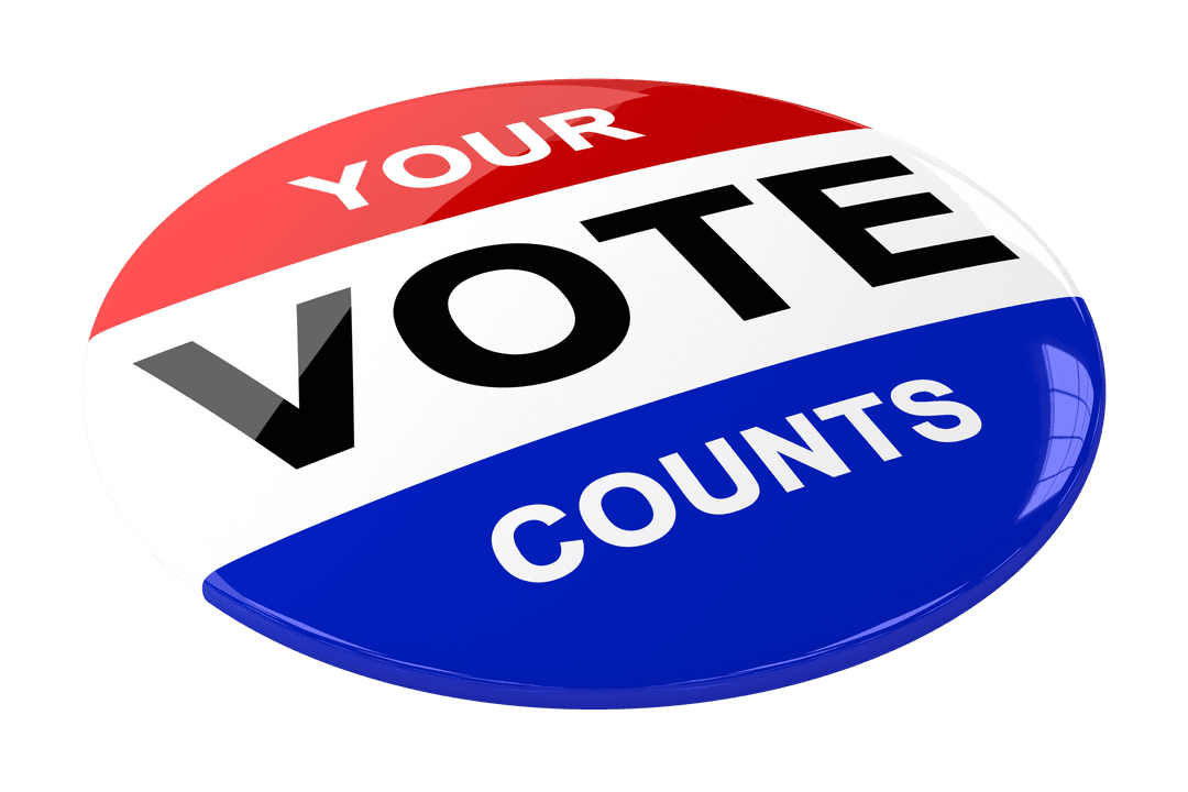 Your Vote Counts Button Illustration Transparent Background