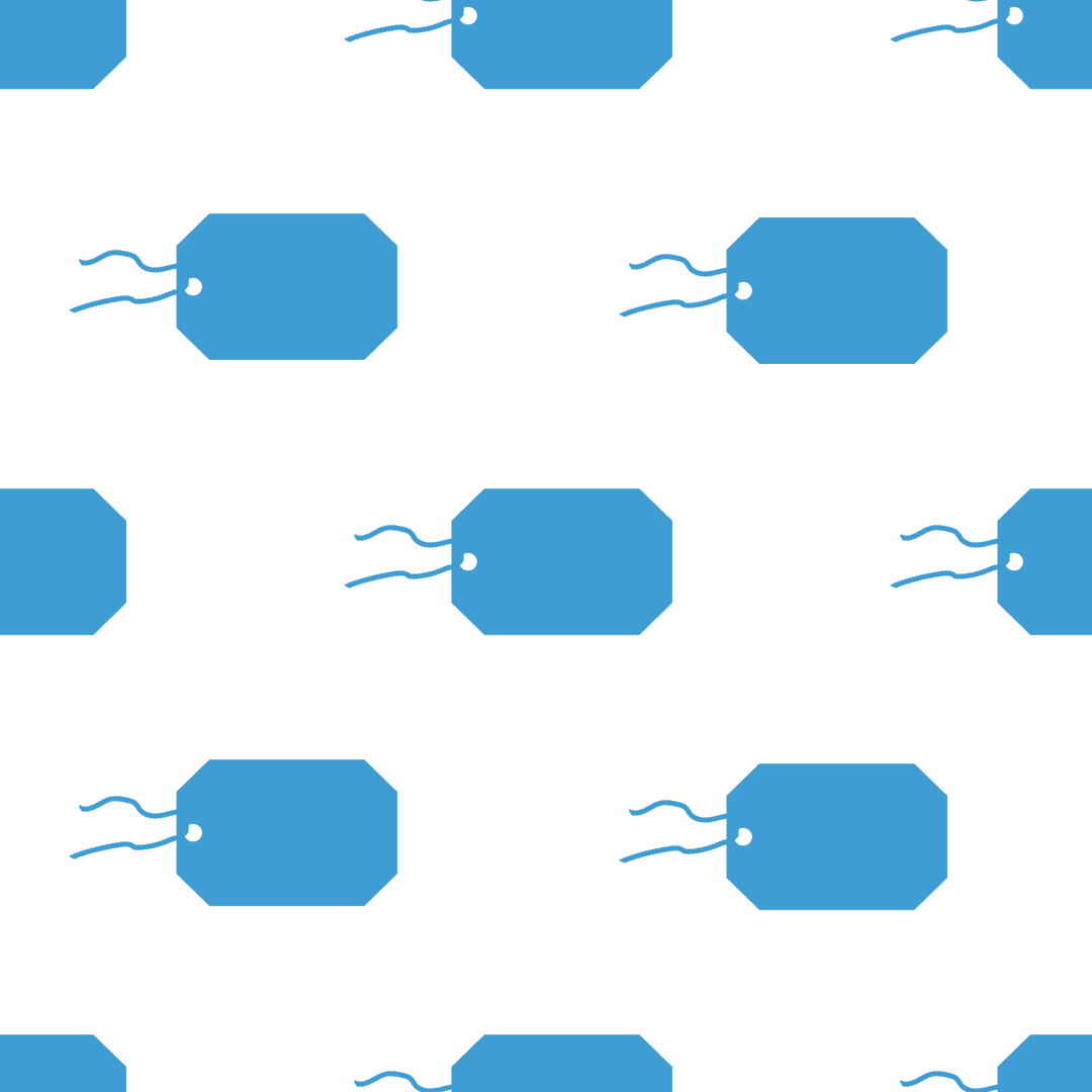 Blue Tags Pattern on Transparent Background for Shopping Design