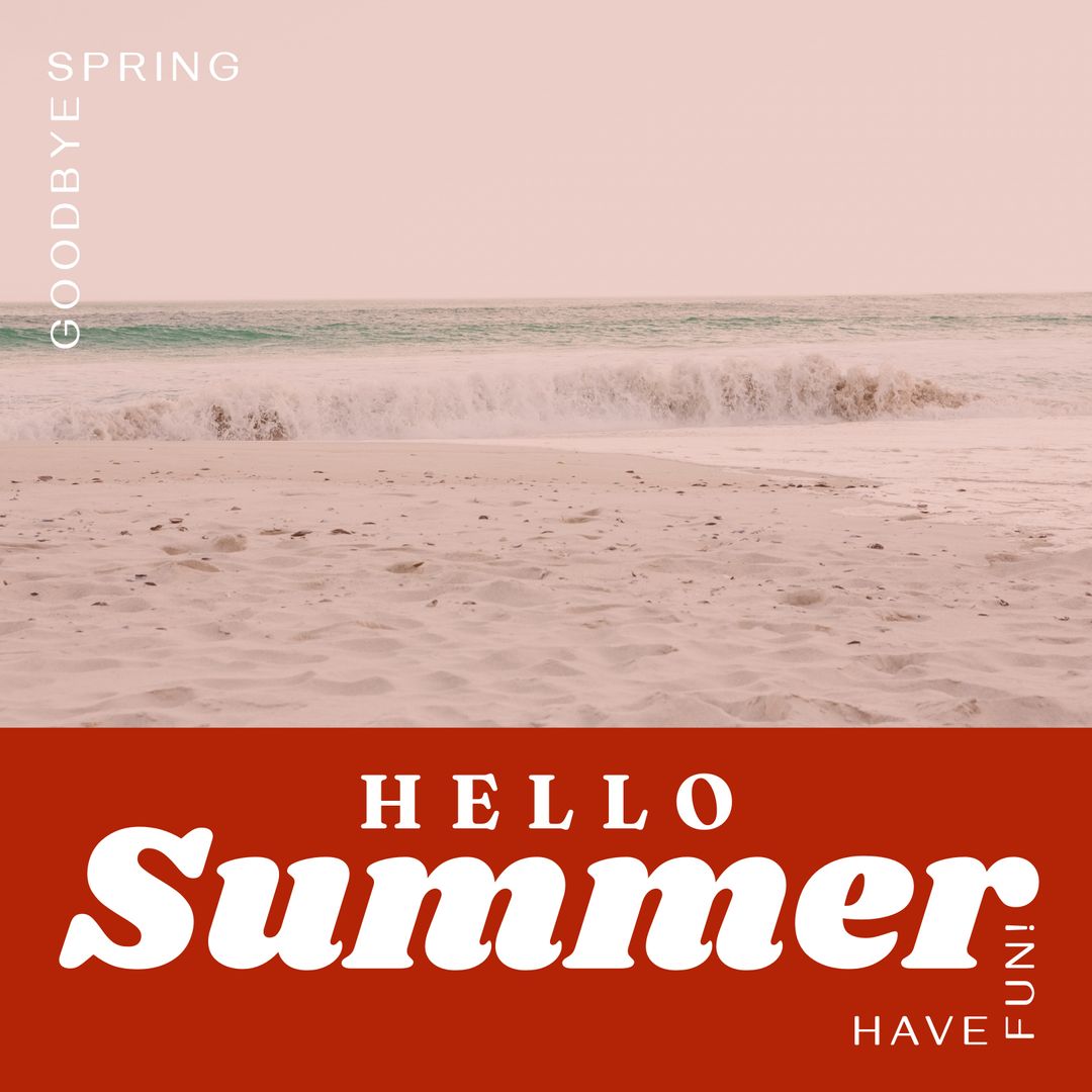 Welcome Summer: Beach Scene with Inspiring Text Overlay