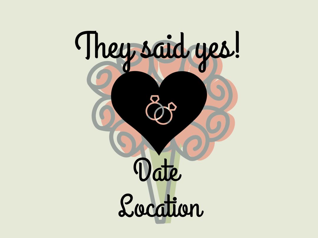 They Said Yes Engagement Announcement Illustration - Download Free Stock Templates Pikwizard.com