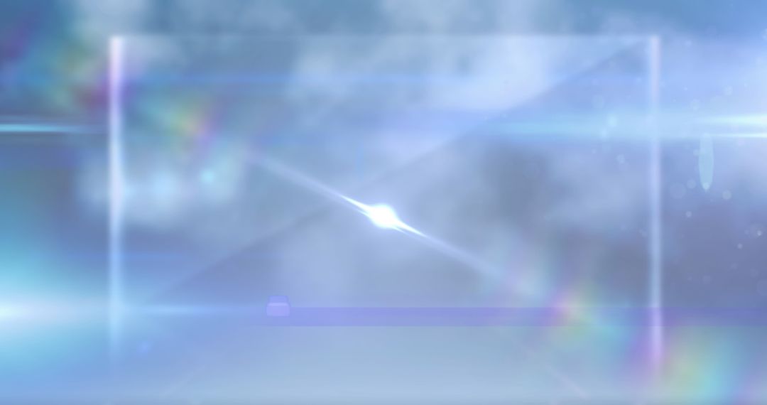 Glowing Spot with Colorful Lens Flare Against Cloudy Sky