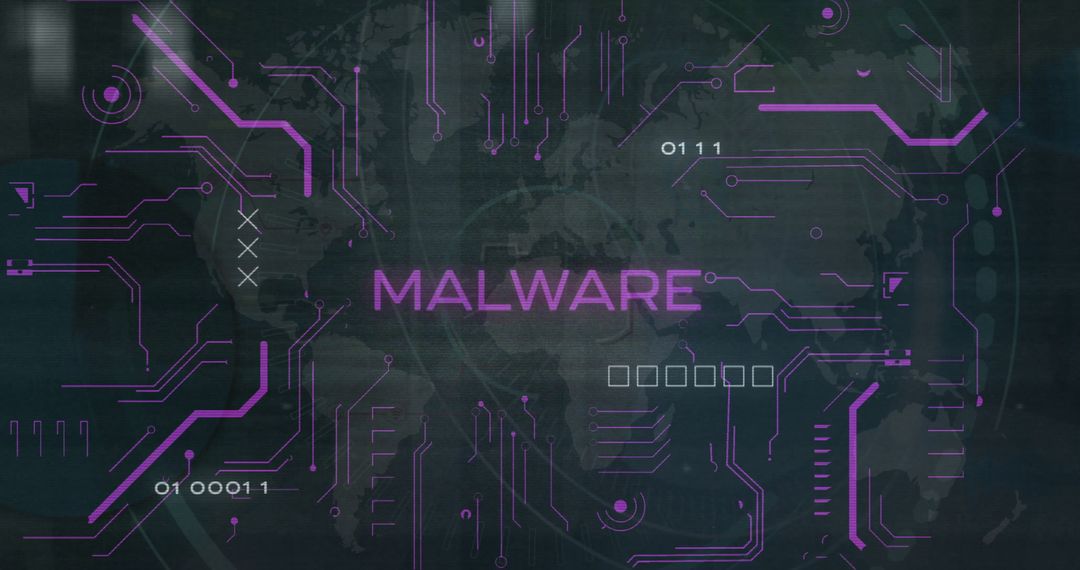 Cyber Threats and Circuit Board Digits Concept