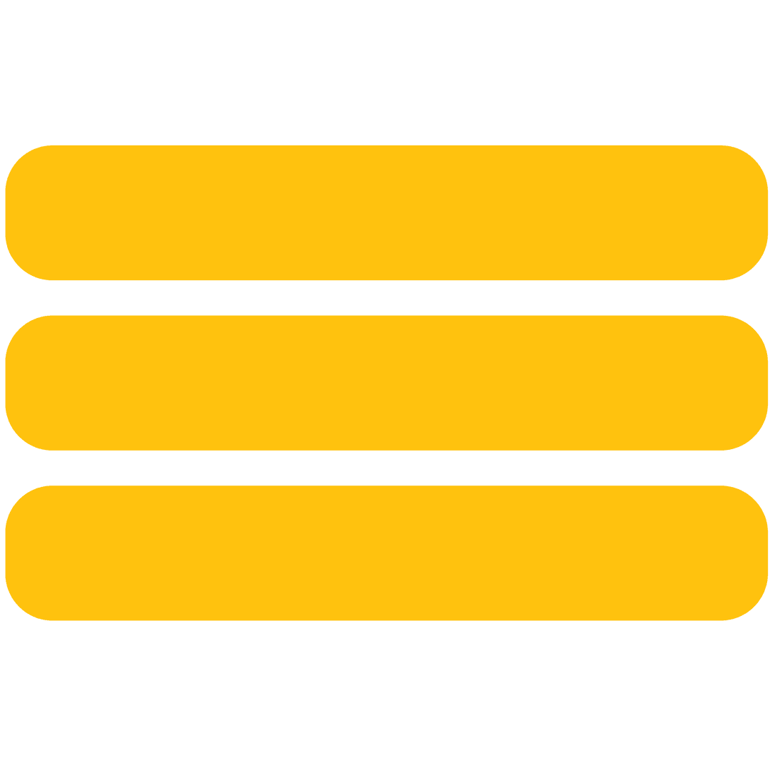 Yellow Bar Menu Icon on Transparent Background