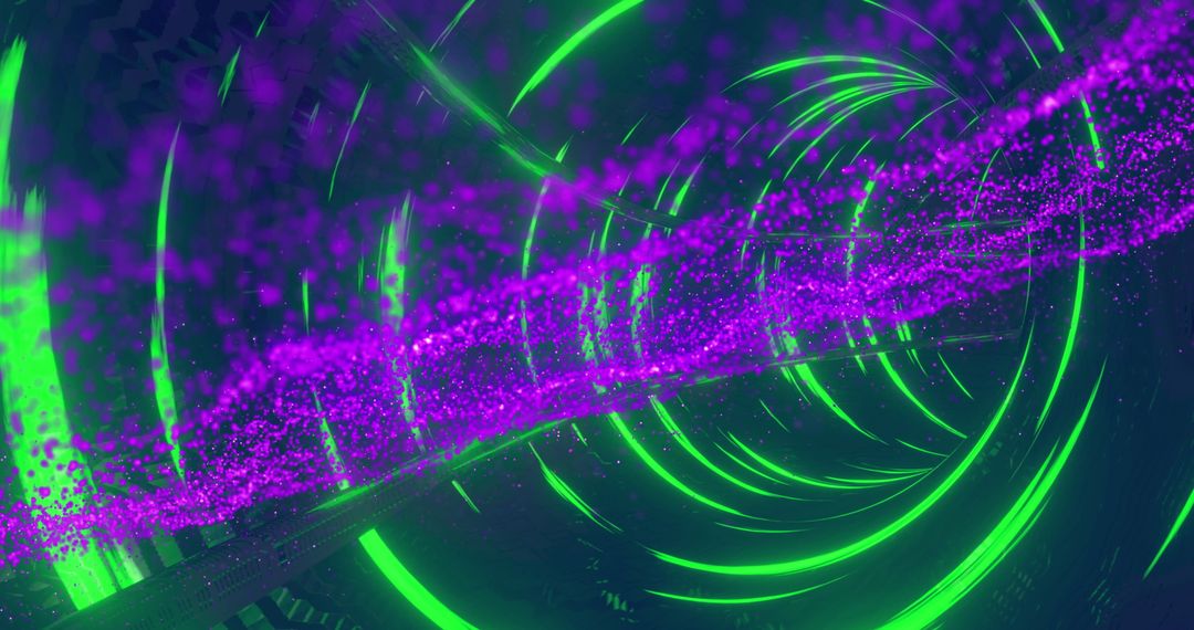 Futuristic Neon Tunnel with Vibrant Purple Wave Patterns