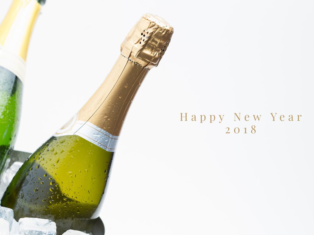 Chilled Champagne Bottle for New Year Celebration