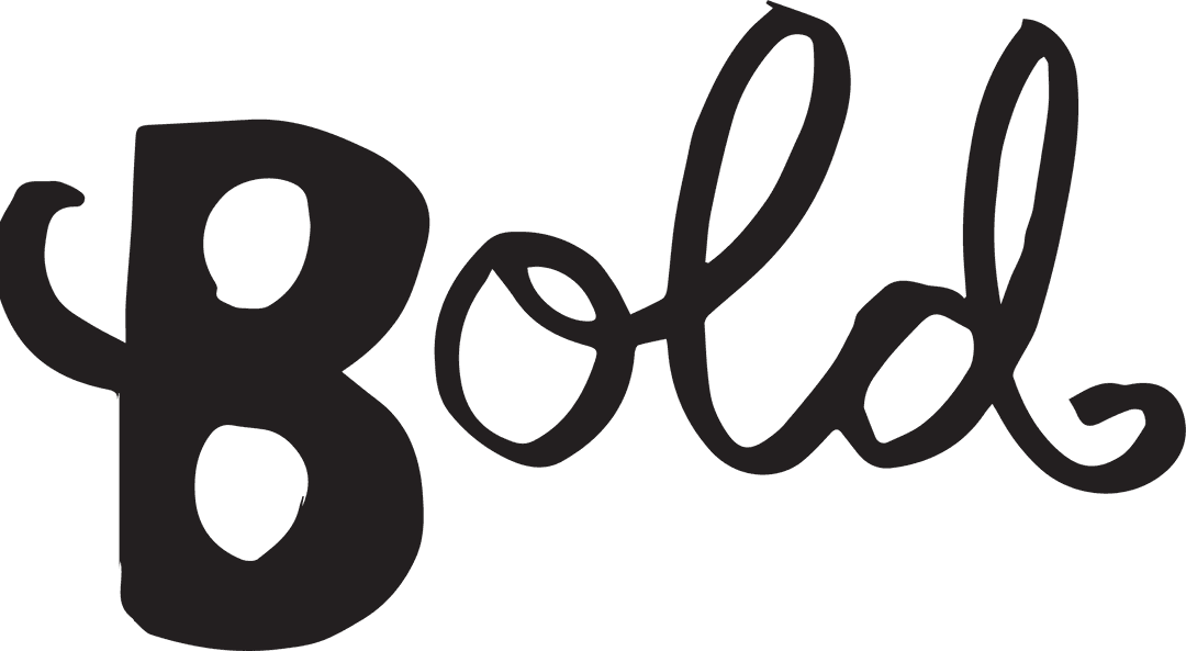 Bold black text illustration on transparent background