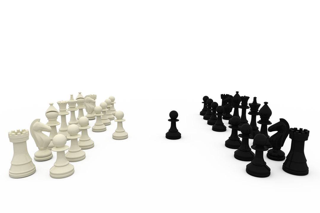 Black and White Chess Pawns Making Move on Transparent Background - Download Free Stock Images Pikwizard.com