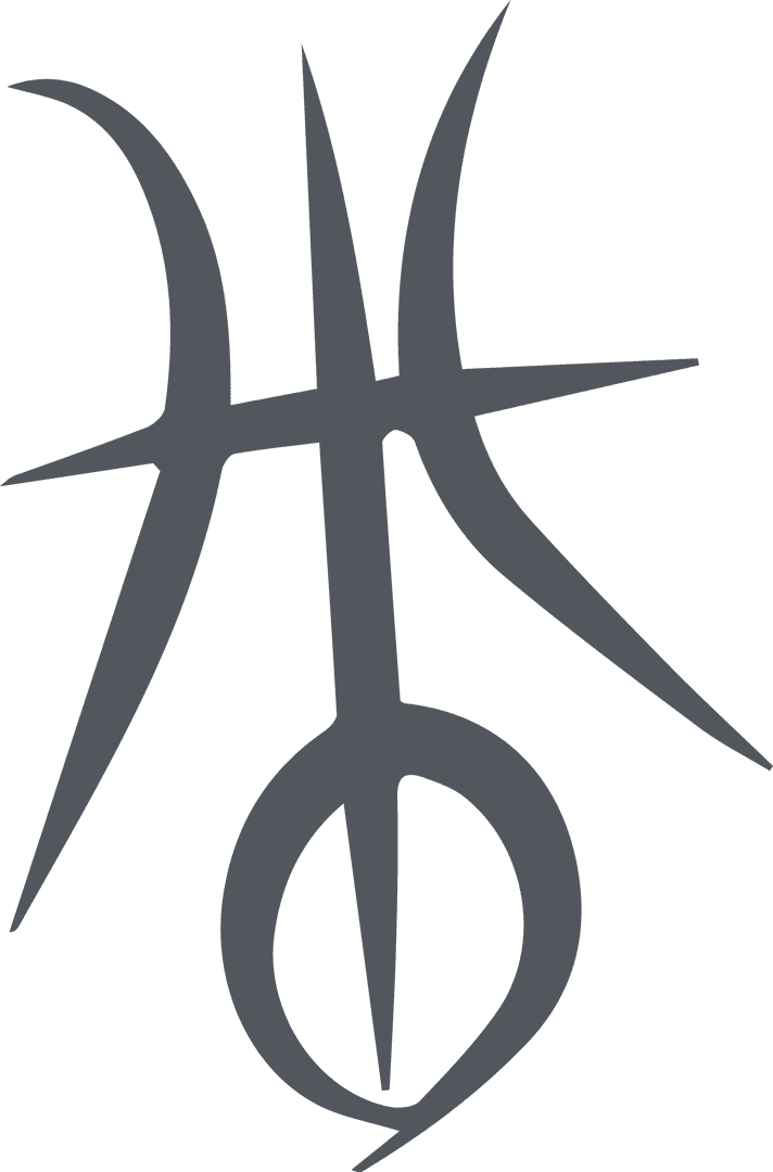 Abstract Blue Glyph Symbol on Transparent Field