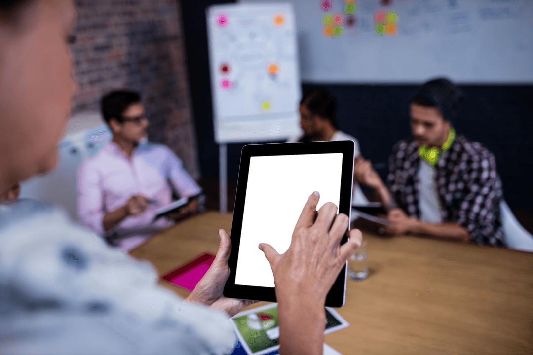 Transparent Tablet Use during Office Meeting
