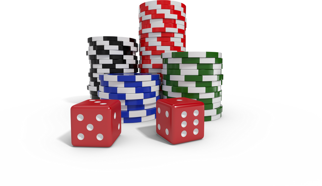 Transparent Gaming Dice and Stacked Poker Chips Symbolizing Chance and Competition - Download Free Stock Images Pikwizard.com