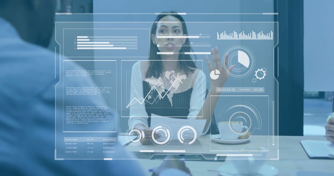 Executive Demonstrating Innovative Holographic Technology in Modern Office