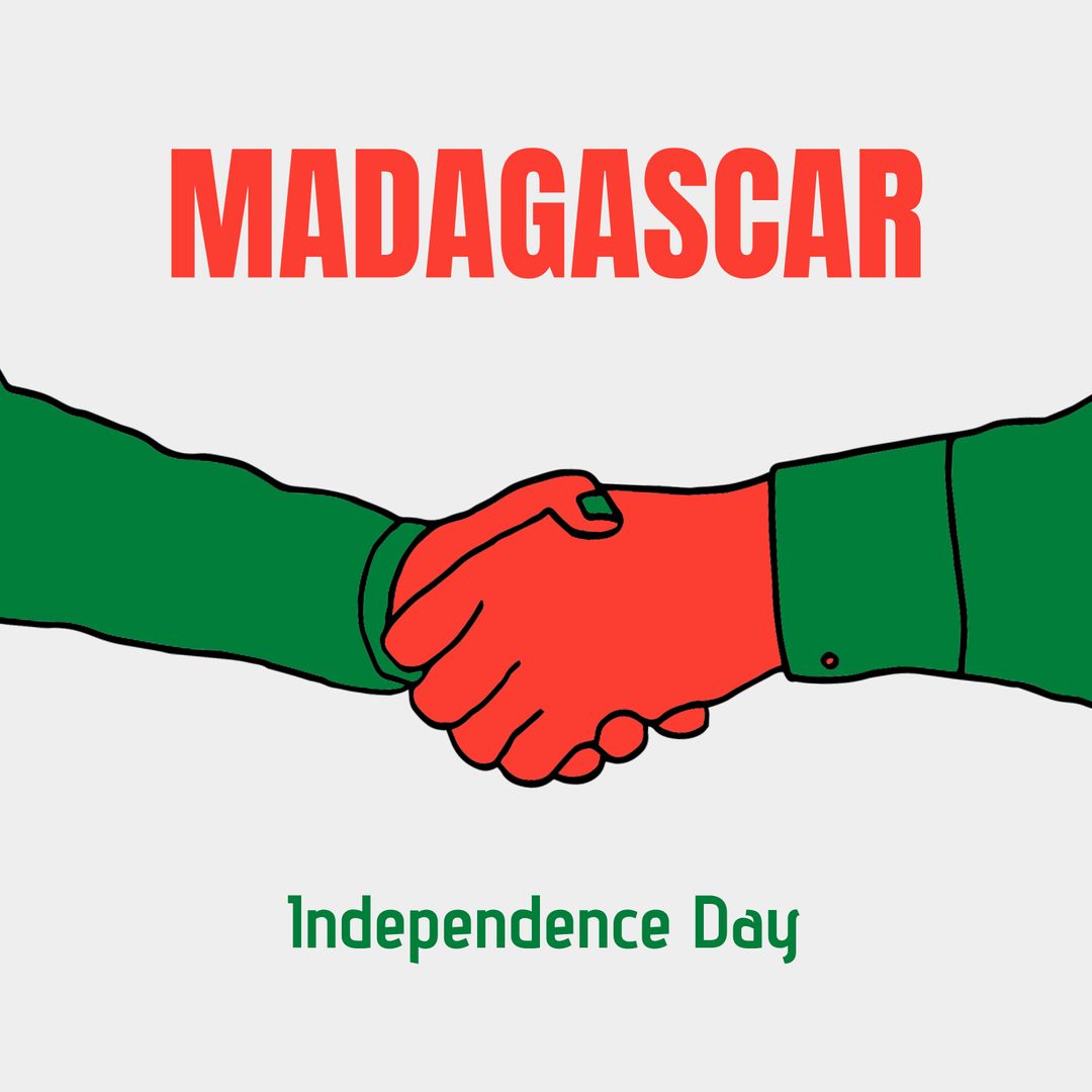 Madagascar Independence Day Shaking Hands Illustration