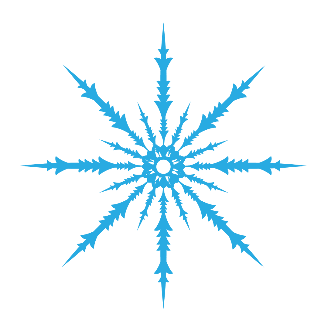 Delicate Transparent Blue Snowflake Pattern