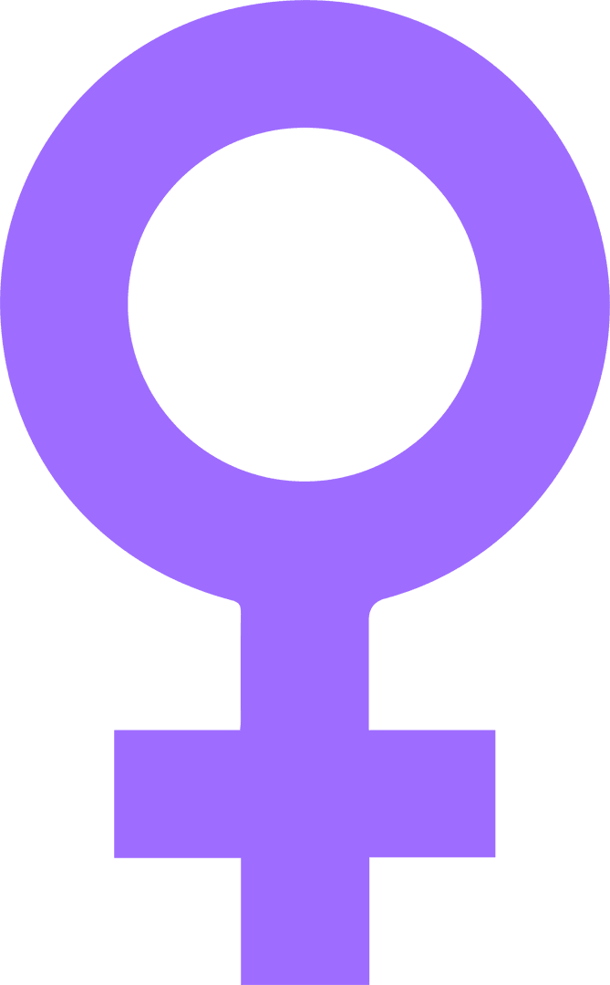 Purple Venus Symbol on Transparent Background for Feminism, Empowerment Icons