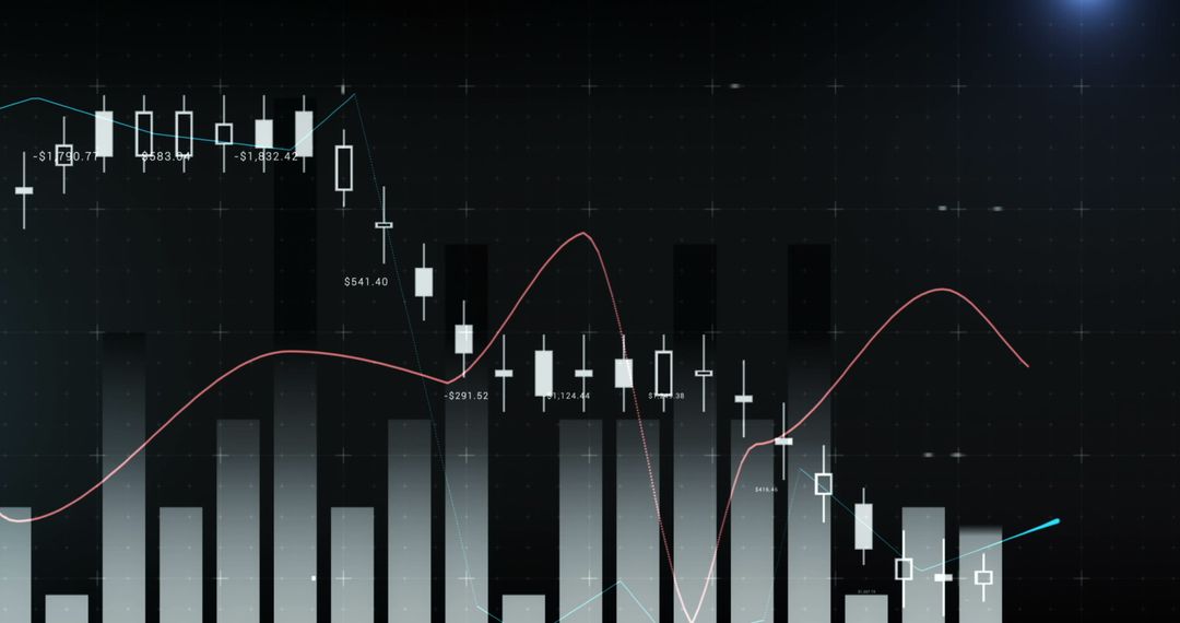 Digital Financial Graphs and Charts on Dark Background
