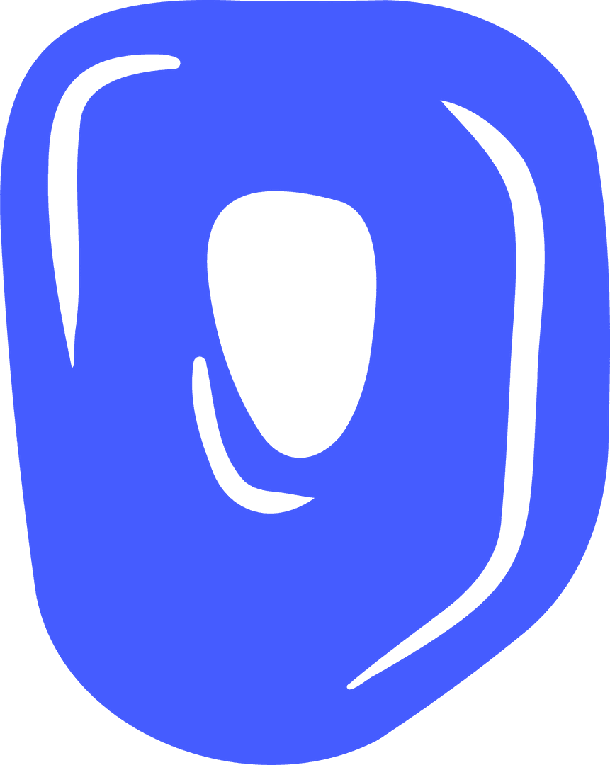 Abstract Blue Doodle Shape with Transparent Background