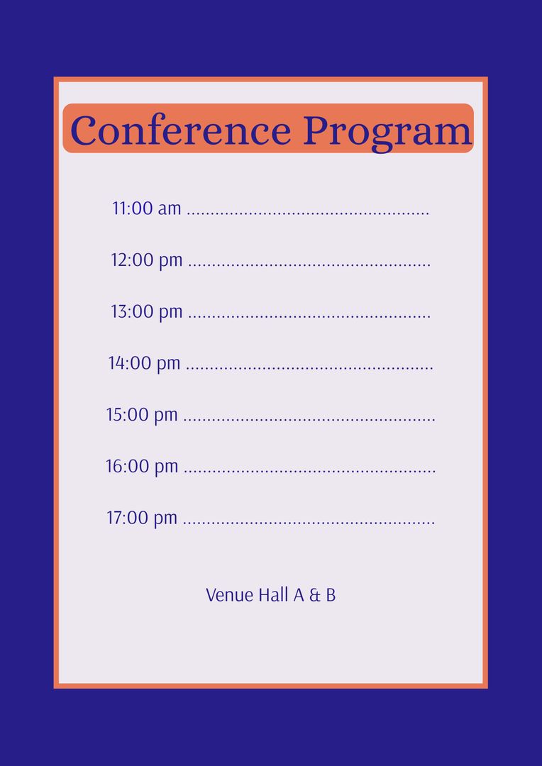 Conference Program Itinerary with Timings and Venue - Download Free Stock Templates Pikwizard.com