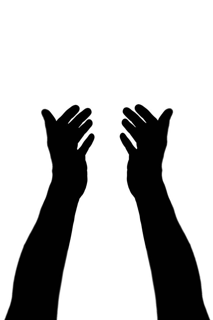 Transparent Hands Silhouette With Copy Space