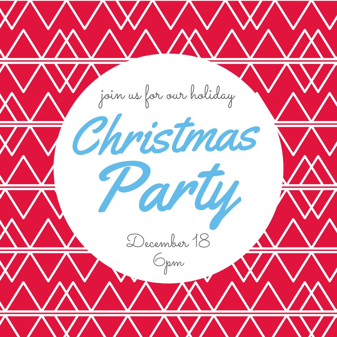 Festive Christmas Party Invitation with Geometric Pattern