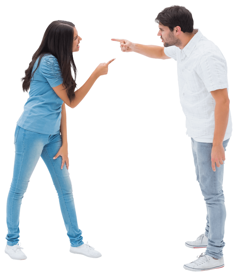 Couple Arguing Facing Each Other Transparent Background