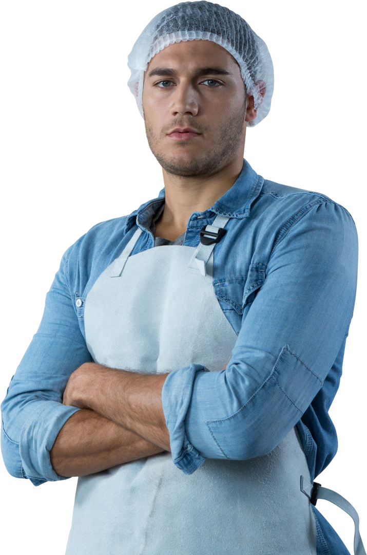 Transparent Portrait of Confident Male Waiter in Apron - Download Free Stock Images Pikwizard.com